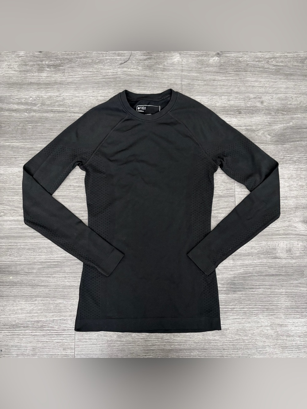 Figs Salta seamless long-sleeve underscrub black XXS